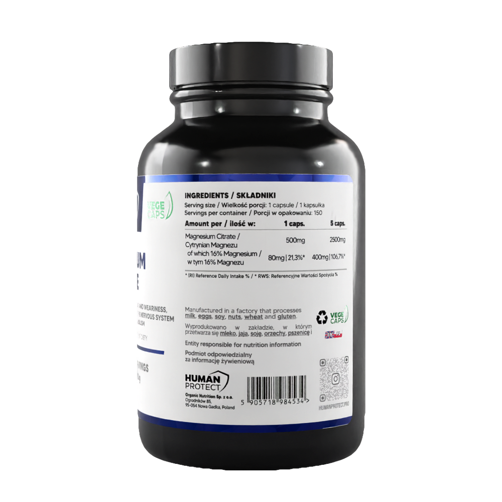 Human Protect Magnesium Citrate 150 caps